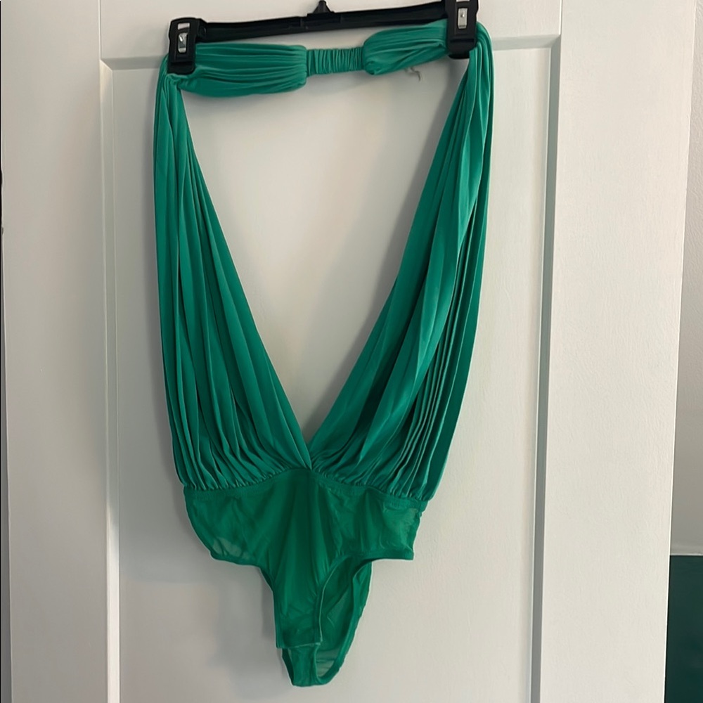 Foreign Exchange Plunge Neck Body Suit